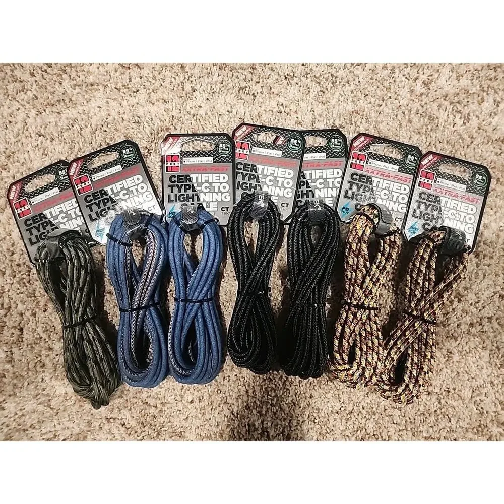 CT Tek MFI Certified Type C To Lightning Cable 12 Ft PD 20W Braided Xxtra Fast
